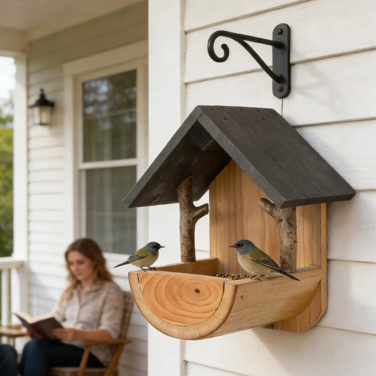 Wall Mount Wooden bird feeder  - Watches & Jewelry Tsukiu ulasan dan harga