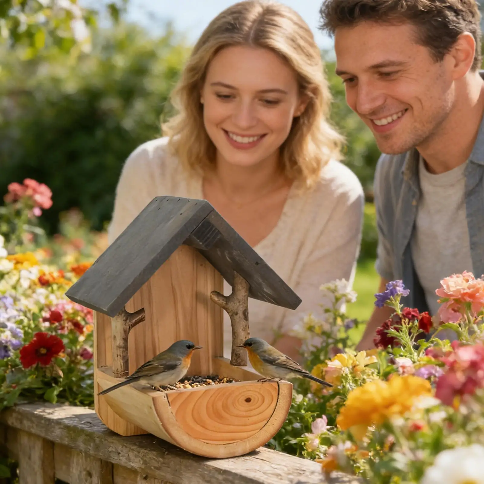 Wall Mount Wooden bird feeder  - Watches & Jewelry Tsukiu ulasan dan harga