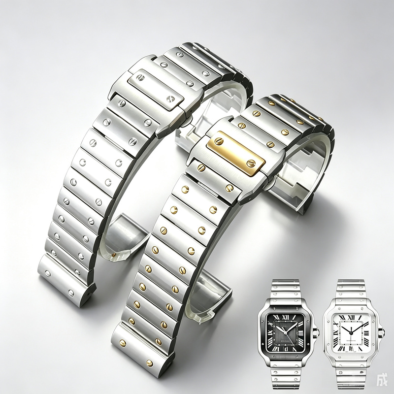 Stainless Steel Watch Strap Me - Cartier Watch Santos ulasan dan harga