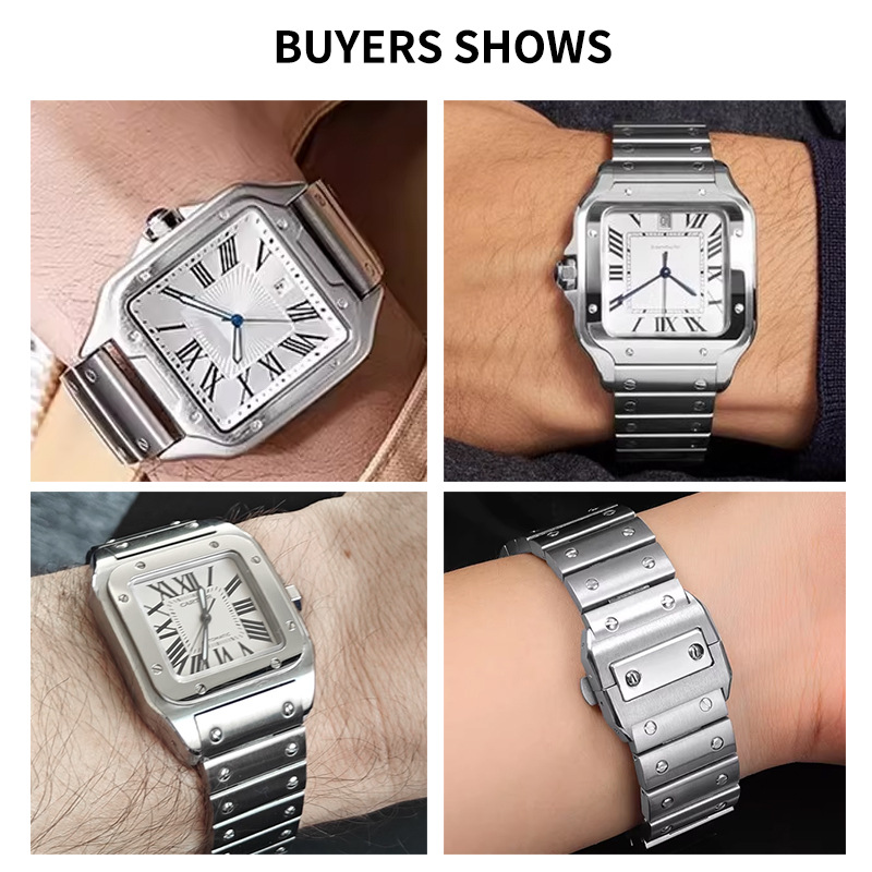 Stainless Steel Watch Strap Me - Cartier Watch Santos ulasan dan harga