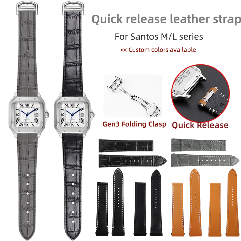 Single Tail Quick Release Leat - Cartier Watch Santos ulasan dan harga