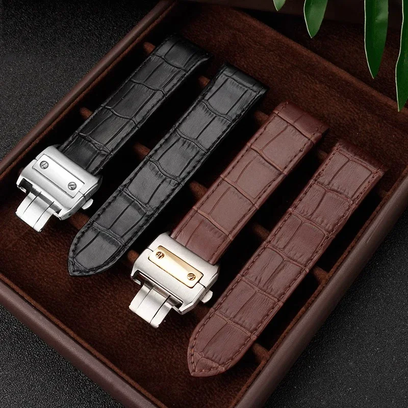 20mm 23mm Genuine Leather Watc - Cartier Watch Santos ulasan dan harga