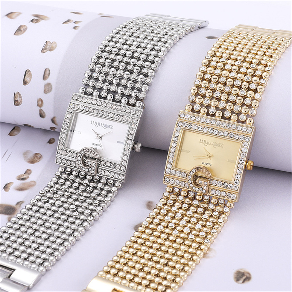 Simple Square Gold Watches Wom - Jewelry Diamond Watches ulasan dan harga