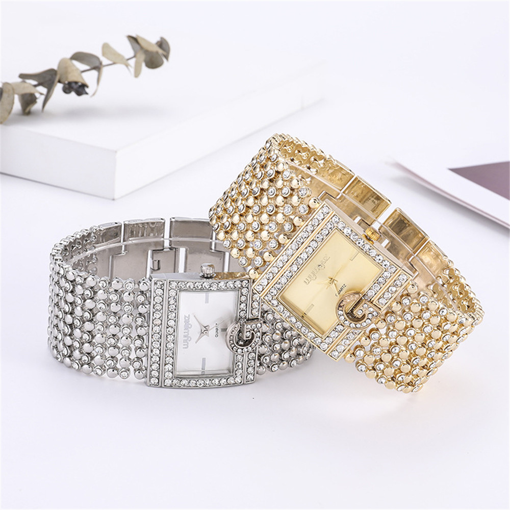 Simple Square Gold Watches Wom - Jewelry Diamond Watches ulasan dan harga