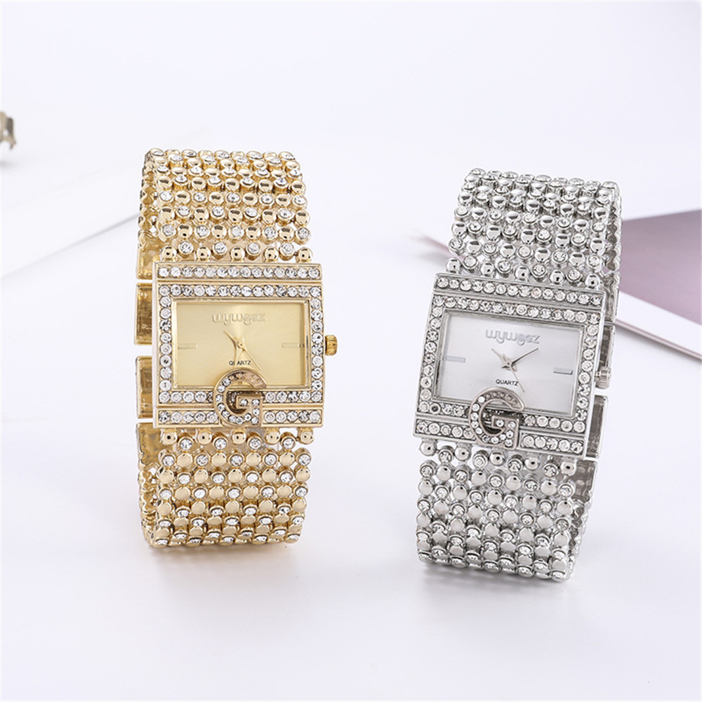 Simple Square Gold Watches Wom - Jewelry Diamond Watches ulasan dan harga