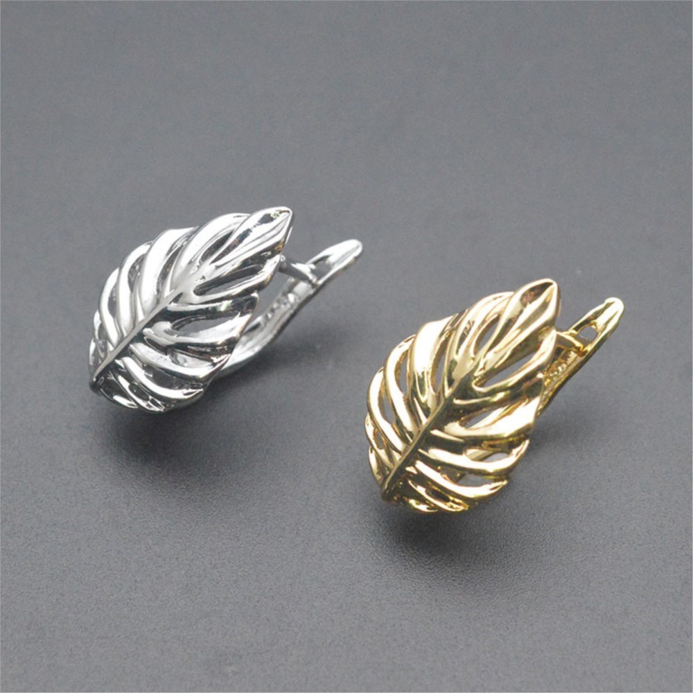 1/2Pcs 18K Gold Plated Brass L - Hoop Earrings ulasan dan harga