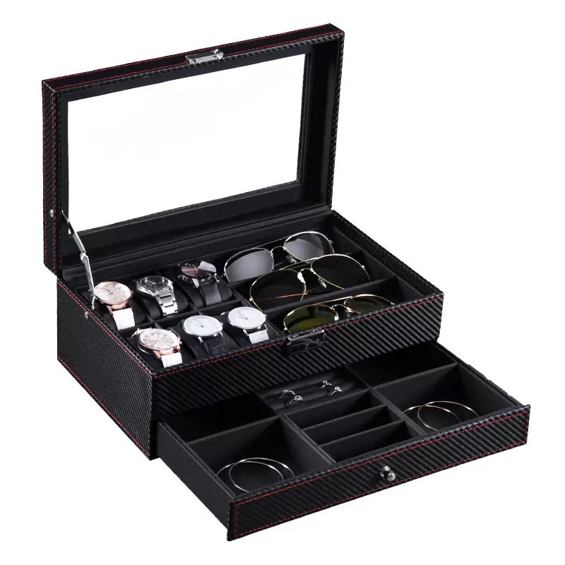 Watch Storage Box – Carbon-Gra - Jewelry Eyewear Watches & Accessories ulasan dan harga