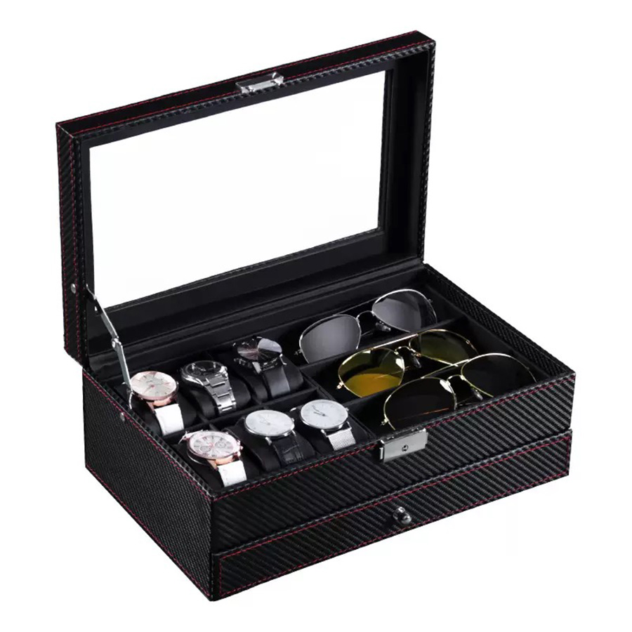 Watch Storage Box – Carbon-Gra - Jewelry Eyewear Watches & Accessories ulasan dan harga