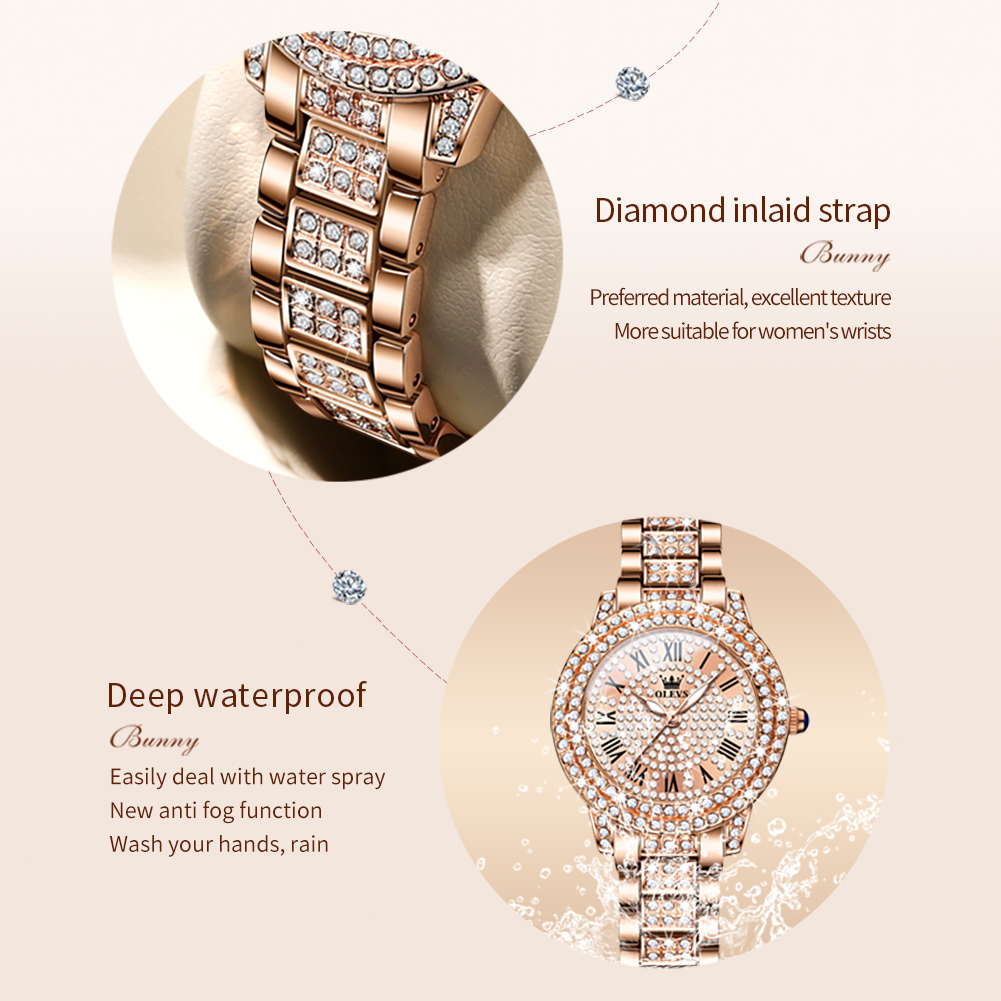 OLEVS 9943 Luxury All Diamond  - Jewelry Diamond Watches ulasan dan harga