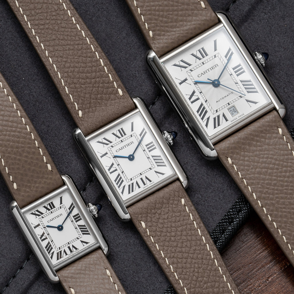 Father's Day Gift Epsom Leathe - Cartier Watch Santos ulasan dan harga